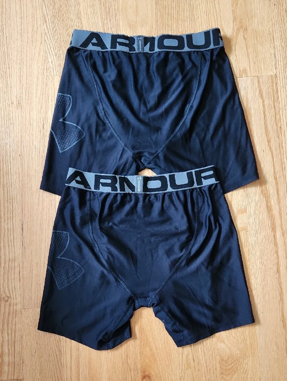 Under Armour, Black Boxer Briefs with Gray Waistband, Lot Of 2, Youth Sz XL